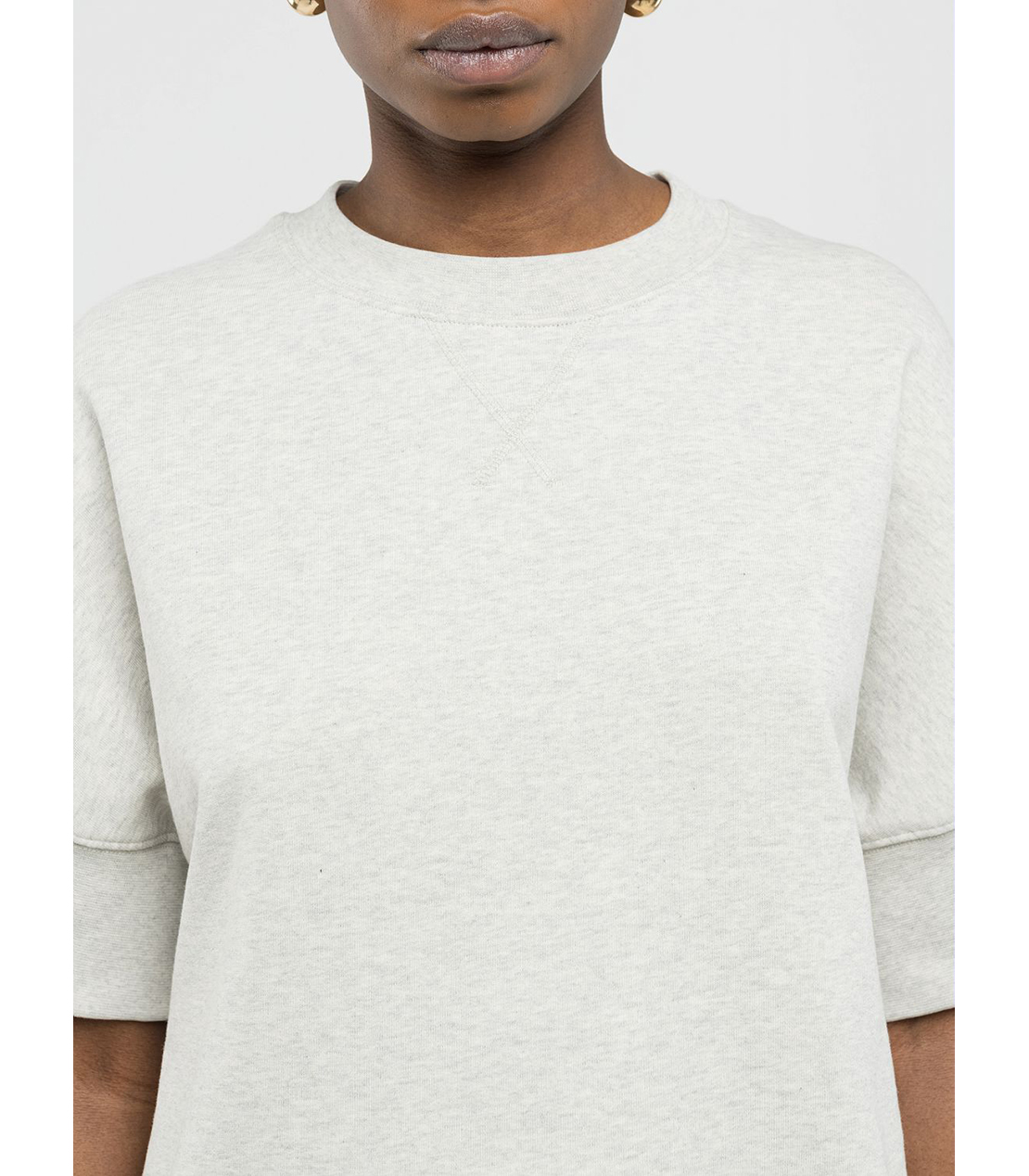 ハーフスリーブクロップドスウェットシャツ 詳細画像 ライトメランジグレー 5